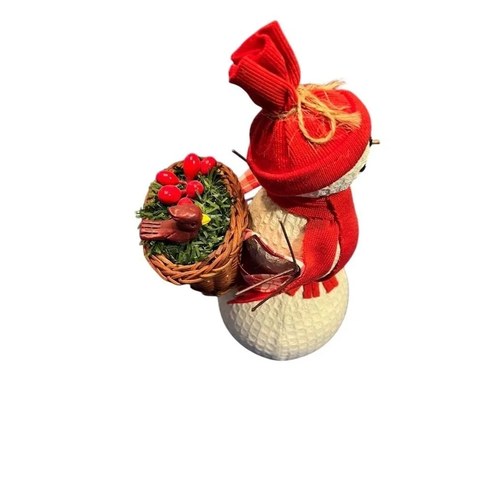 Christmas‎ Medium Red Fabric Snowman Holiday Decor 13